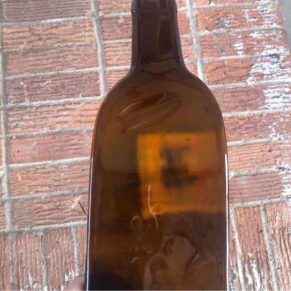 Melted Recycled Amber Glass Wine Bottle Cheese Tray Tropical Spreader & Napkins - Picture 6 of 7